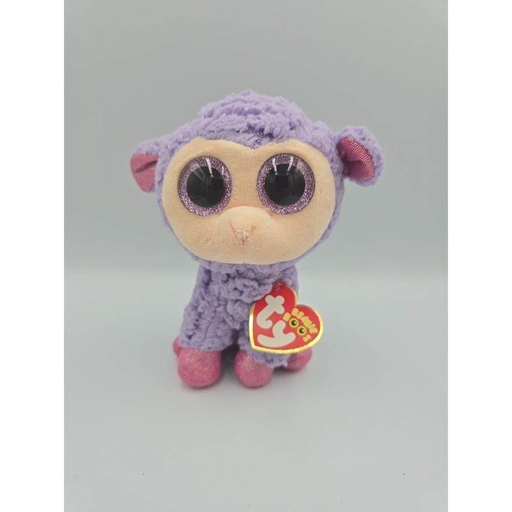 Ty Beanie Boo Lavender the Lamb 6 Inch Plush Retired 2015 Purple‎ NWT